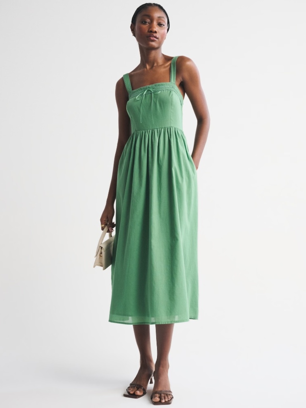 Abercrombie and fitch green Emerson midi dress